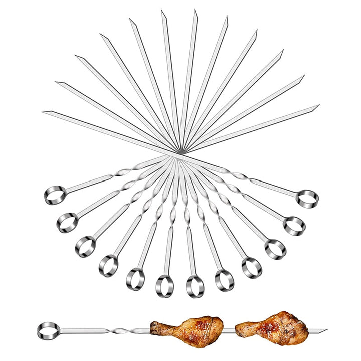 15pcs BBQ Skewers Set With Brush Barbecue Outdoor Grill Accessory | Stornfield