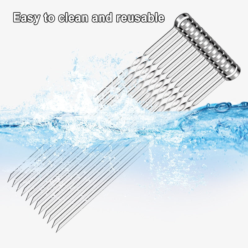 15pcs BBQ Skewers Set With Brush Barbecue Outdoor Grill Accessory | Stornfield