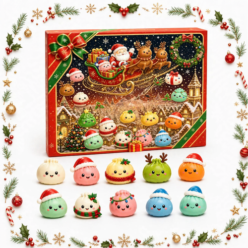 Christmas Advent calendar with 24 squishy figures