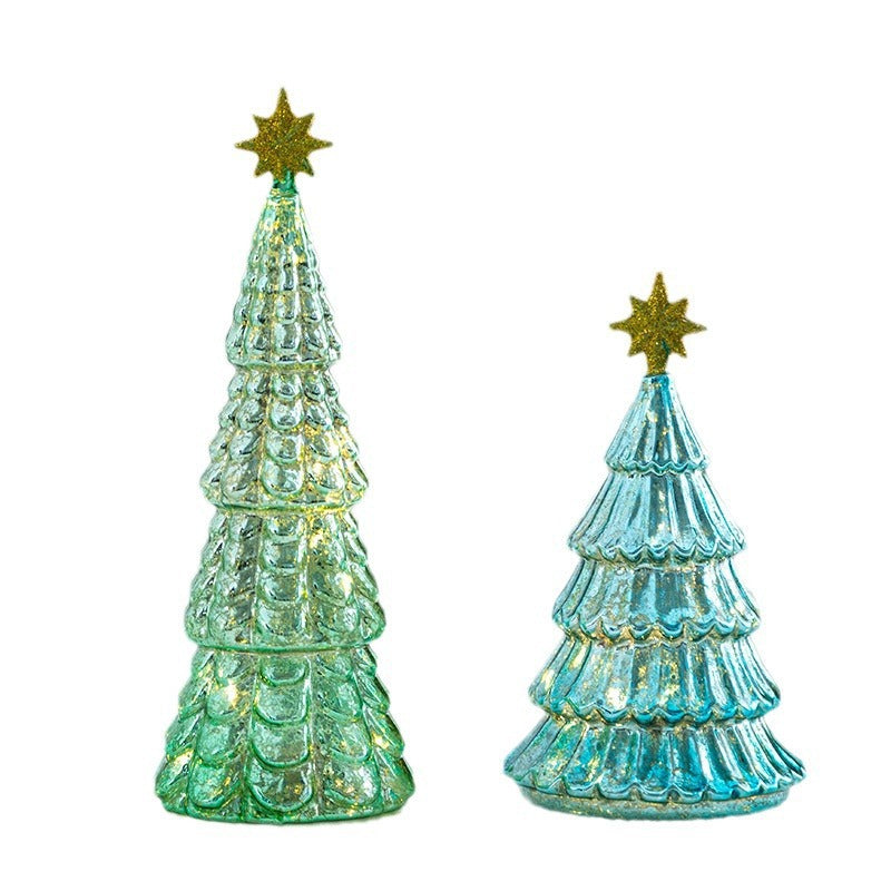 Christmas tree decoration made of crystal glass with lighting