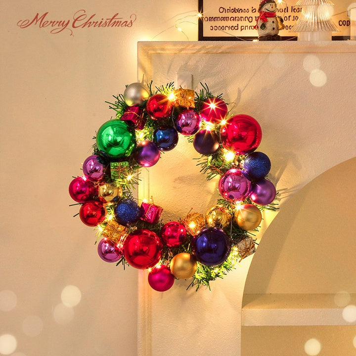 Decorative Christmas wreath made of silk flowers