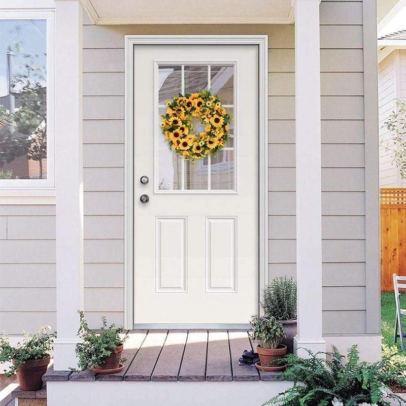 16" Gold Artificial Sunflower Wreath Stornfield