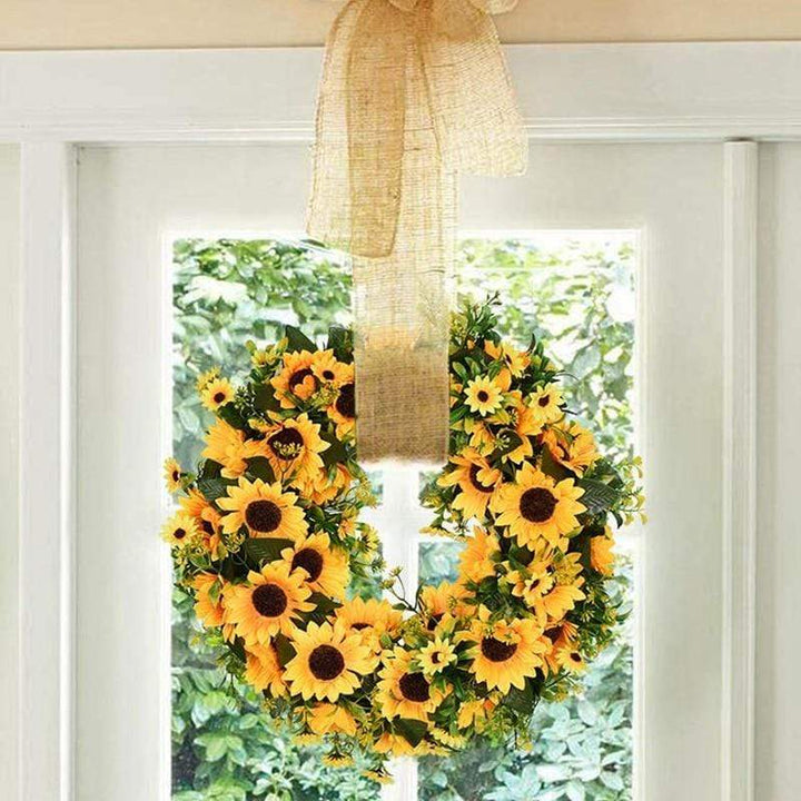 Stornfield | 16'' Artificial Gold Sunflower Wreath