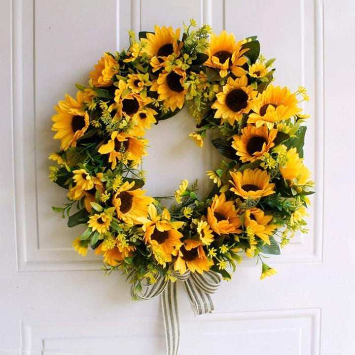 16" Gold Artificial Sunflower Wreath Stornfield