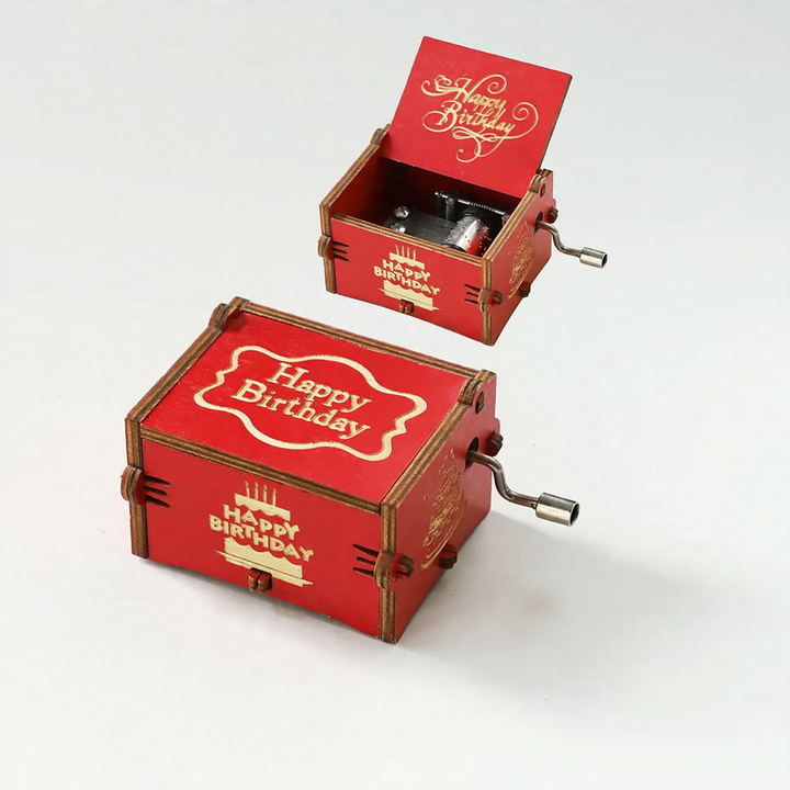 Small wooden music box with UV printing