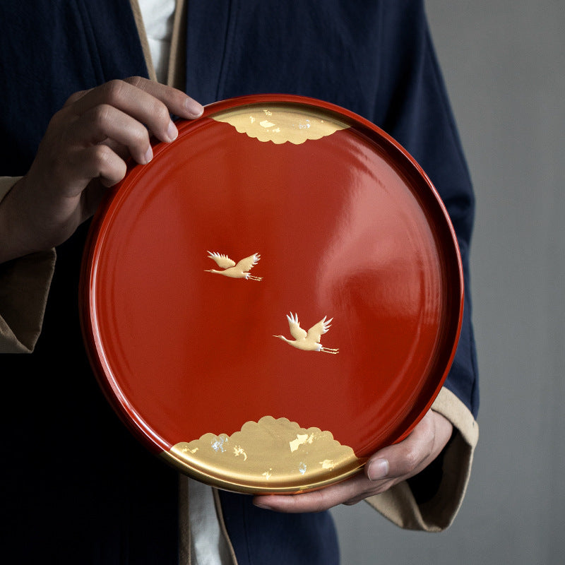 Japanese Handcrafted Circular Cranes Resin Tray | Stornfield