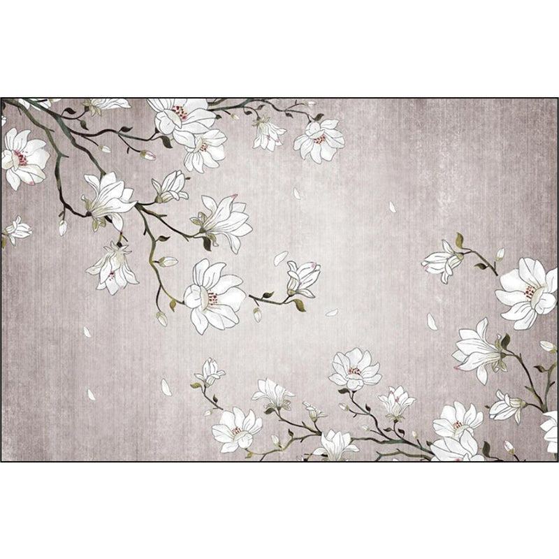 Stornfield | Light Red Oriental Rug Polyester Floral Pattern Washable Non-Slip Carpet for Living Room