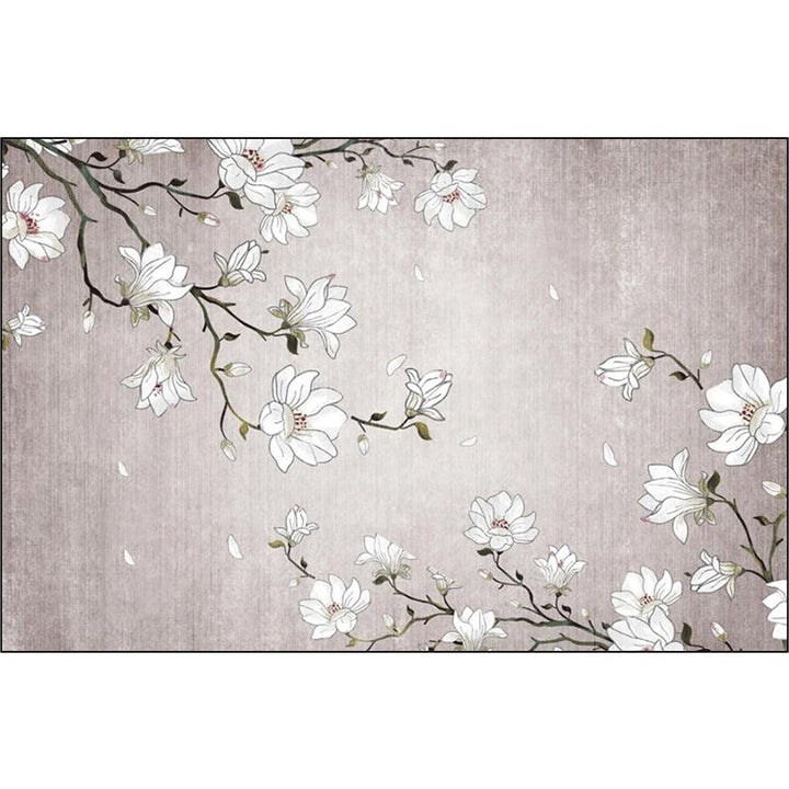 Stornfield | Light Red Oriental Rug Polyester Floral Pattern Washable Non-Slip Carpet for Living Room