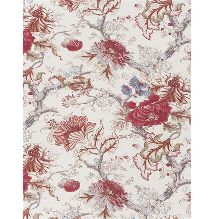 Stornfield | Red Vintage Floral Rug Polyester Machine Washable Non-Slip Carpet for Living Room