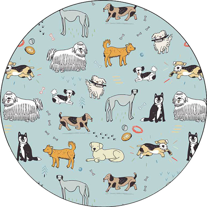 Stornfield | Unique Green Dog Bone Pattern Polyester Washable Kids' Rug for Nursery