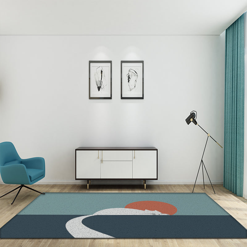 Stornfield | Beautiful Cat Pattern Rug with a Washable Anti-Slip Sun Green Vinyl Mat for Kids' Room