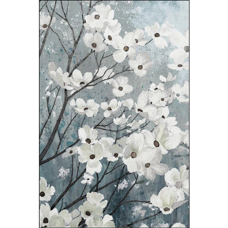 Stornfield | Traditional White & Gray Floral Pattern Washable Polyester Oriental Rug with Non-Slip Backing Living Room Rug