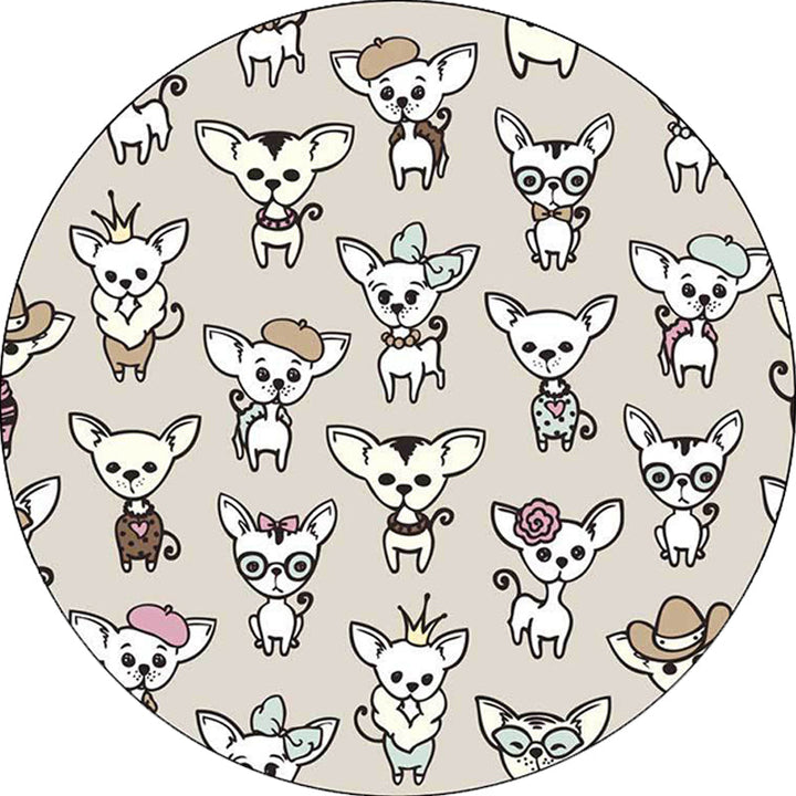 Stornfield | Brown Dog Animal Print Polyester Casual Kids Rug, Machine Washable, Non-Slip, for Children's Bedroom