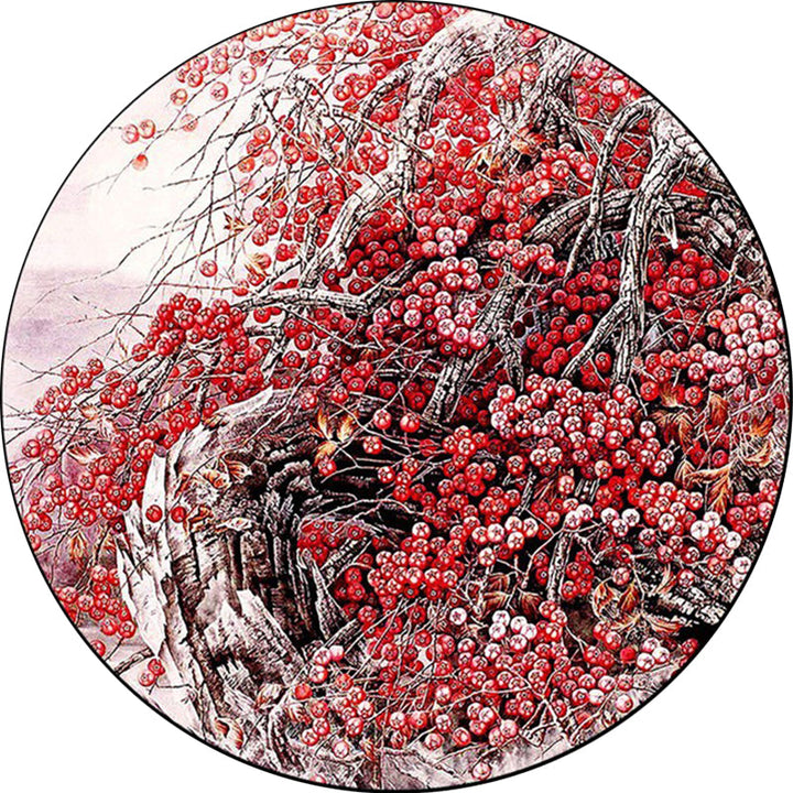 Stornfield | Red Oriental Polyester Rug with Floral and Branch Pattern, Washable, Non-Slip for Bedroom