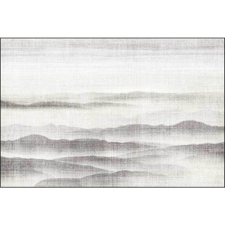Stornfield | Vintage Ink Painting Carpet with Mountain Grey Polyester, Machine Washable Rug, Non-Slip Mat for Bedroom