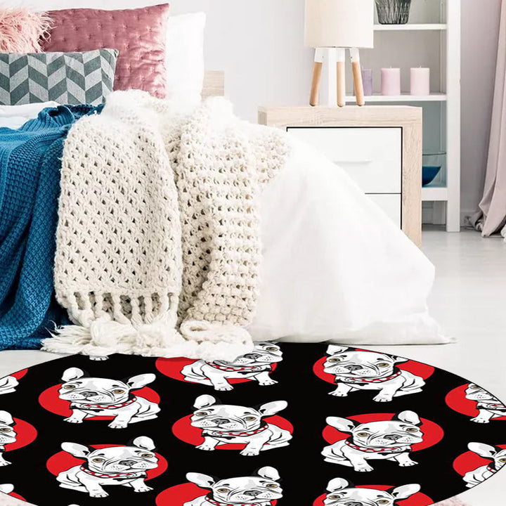 Stornfield | Kids' Black Bedroom Rug with Animal Dog Pattern, Non-Slip Polyester