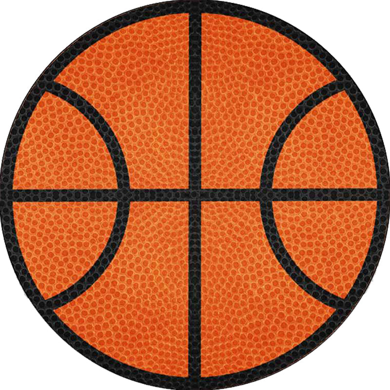 Stornfield | Orange Basketball Sports Kids' Simple Rug Washable Polyester Mat for Children's Room