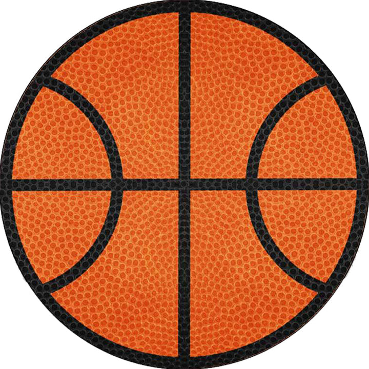 Stornfield | Orange Basketball Sports Kids' Simple Rug Washable Polyester Mat for Children's Room