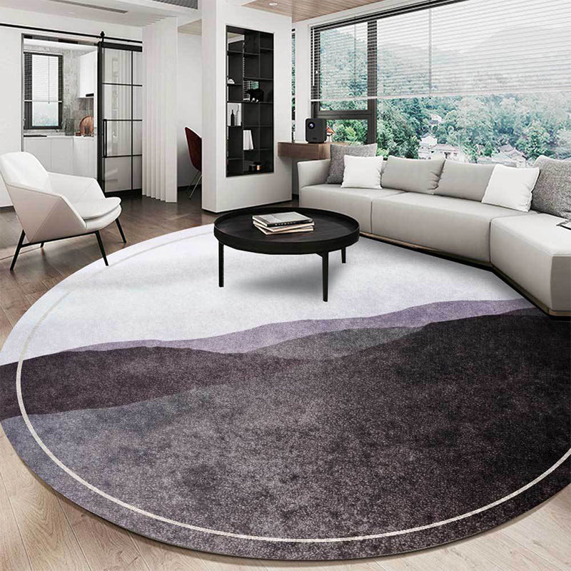 Stornfield | Oriental Polyester Rug in Green and Grey with Mountain Shadow Pattern Washable Non-Slip Rug for Living Room