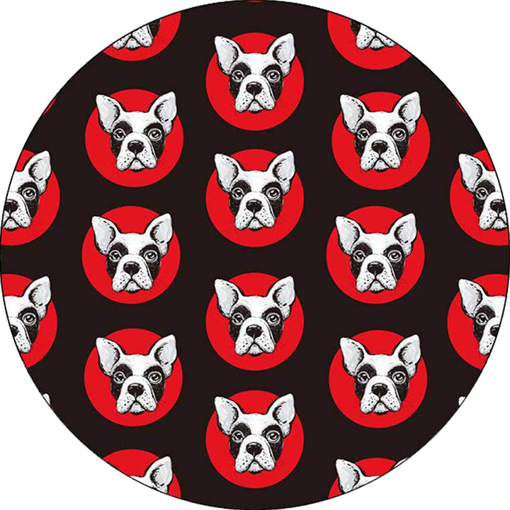 Stornfield | Kids' Bedroom Rug in Black Dog Print Stain-Resistant and Pet-Friendly Polyester.