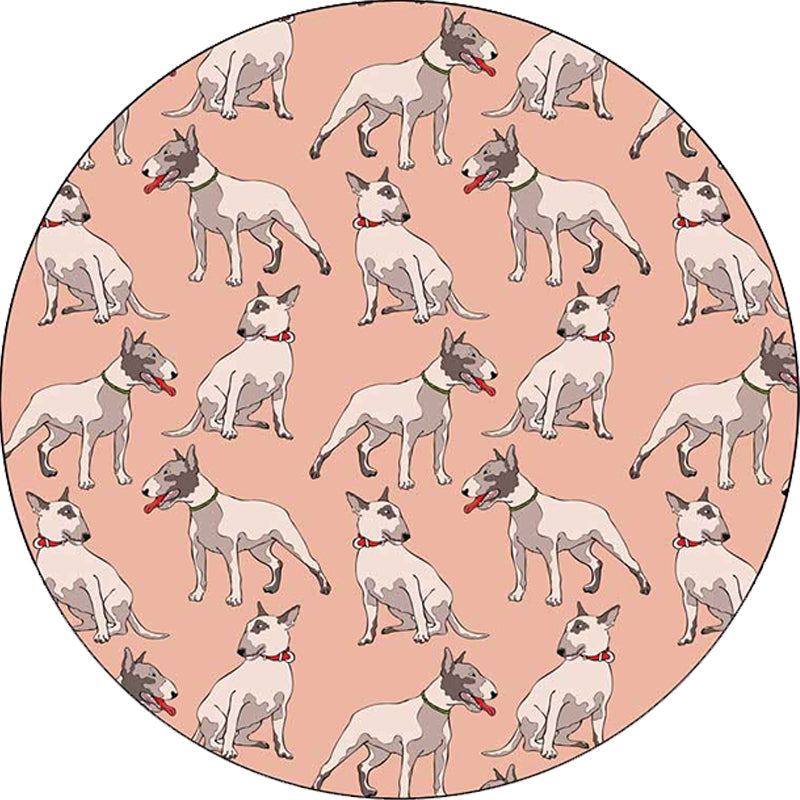 Stornfield | Orange Kids' Room Rug Dog Animal Pattern Polyester Area Rug Stain Resistant Washable Rug