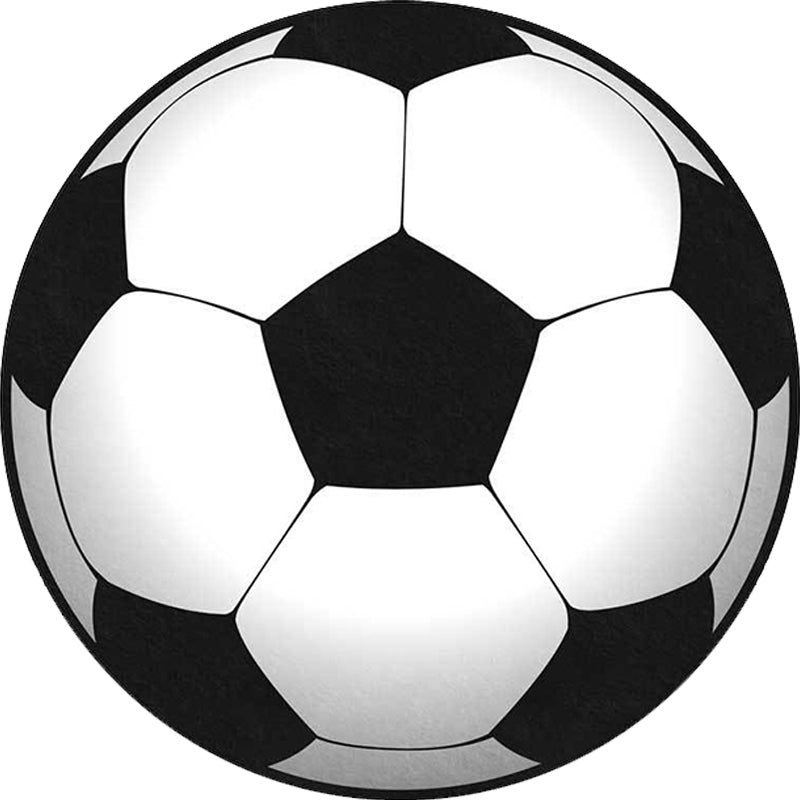 Stornfield | Black and White Children's Bedroom Rug Sports Rug for Kids Football Pattern Polyester Rug Washable Stain-Resistant Play Area Rug