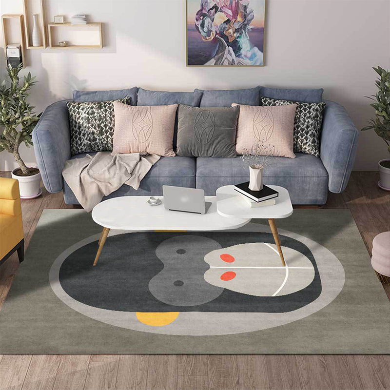 Stornfield | Casual Grey Orangutan Animal Print Kids Rug Stain Resistant Polyester Rug for Nursery & Kids Room