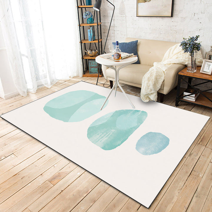 Stornfield | Scandinavian Novelty Pink and Green Color Block Watercolor Pattern Rug Non-Slip Polyester Rug for Home Decor