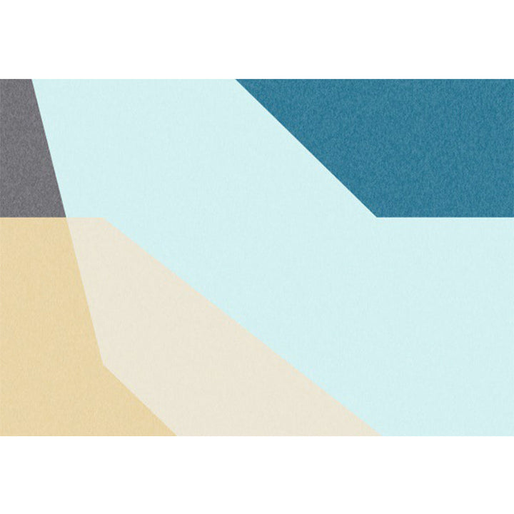 Stornfield | Simple Innovative Blue Colour Block Pattern Rug, Non-Slip Polyester Rug, Pet Friendly Rug for Home Decor