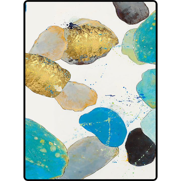 Stornfield | White Bedroom Rug Splash Colour Block Pattern Polyester Area Rug Washable Non-Slip Backing