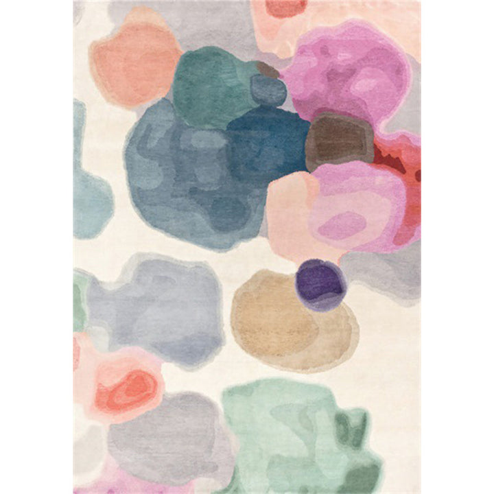 Stornfield | Nordic Polyester Novelty Rug with Yellow Color Block Bubble Pattern Washable Carpet for Home Decor