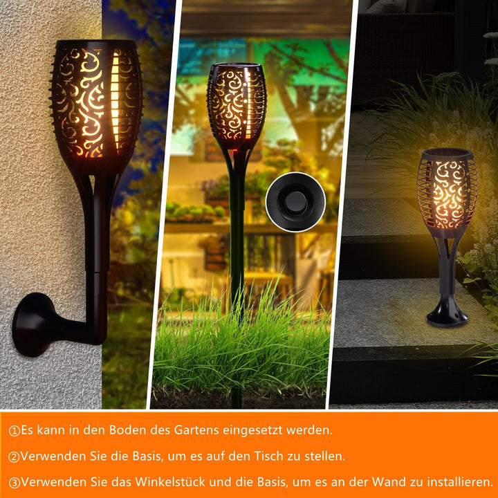Solar lamps for outdoors 4 pieces 3 IN 1 solar torches | Stornfield