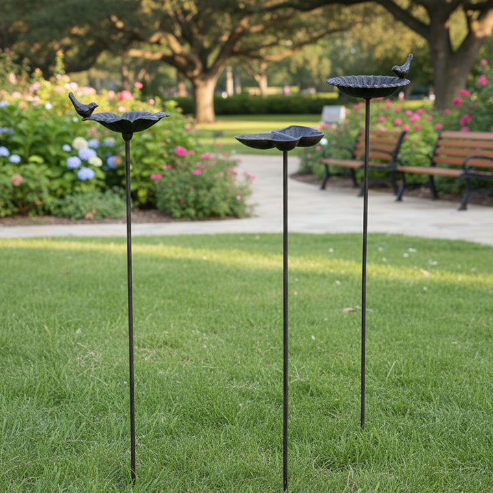 Vintage-style cast iron bird feeder station