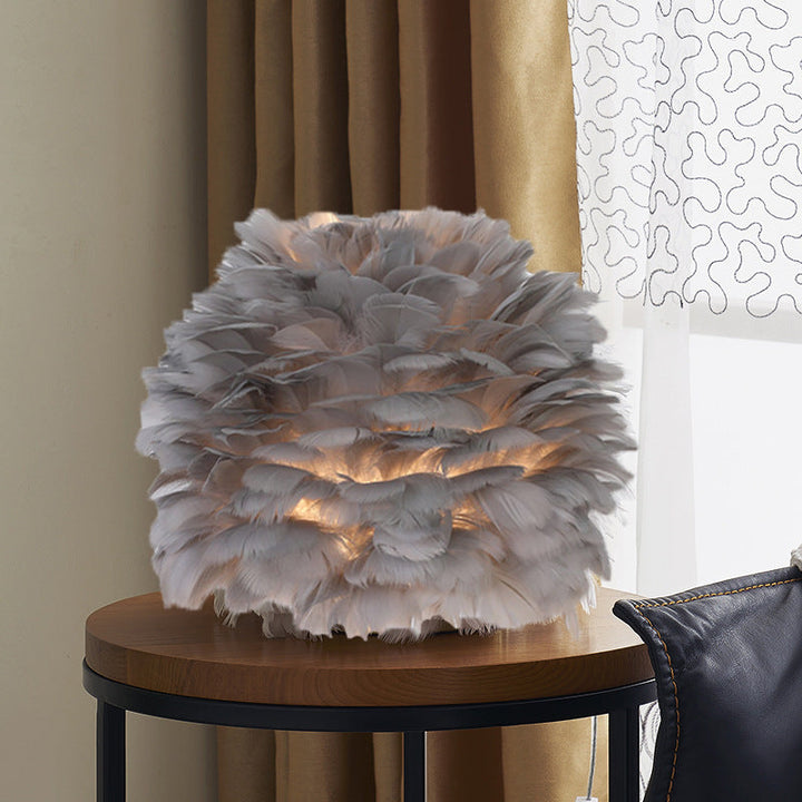 Stornfield | Luxury Feather Table Lamp for Bedroom or Bedside Table