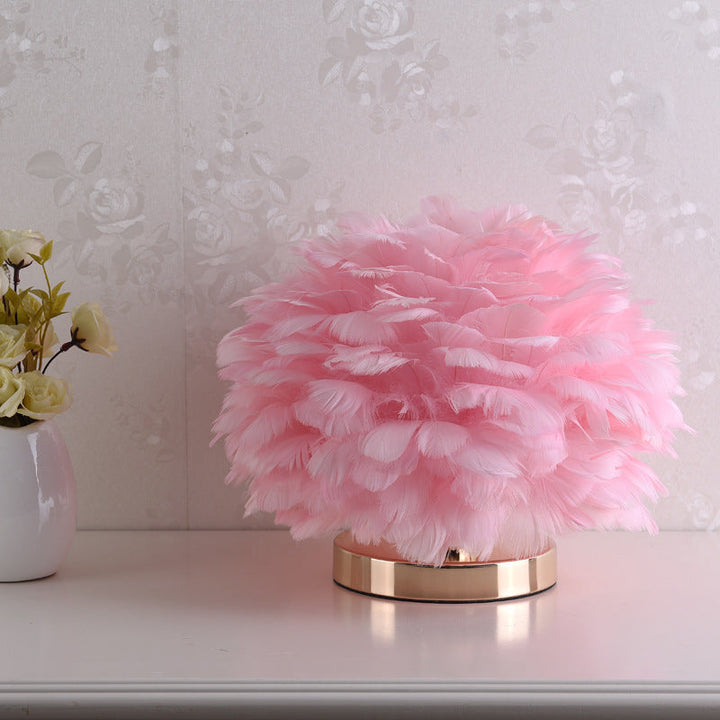 Stornfield | Luxury Feather Table Lamp for Bedroom or Bedside Table