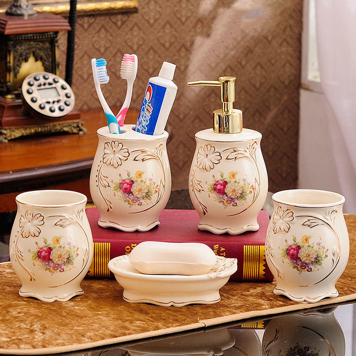 Toilet mouthwash cup set with tray | Stornfield