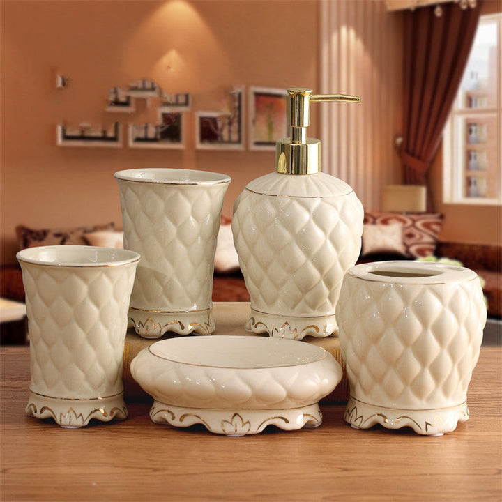 Toilet mouthwash cup set with tray | Stornfield