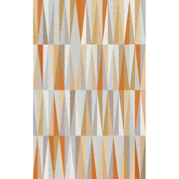 Stornfield | North Sea Novelty Orange Geometric Triangle Pattern Rug Washable Polyester Rug for Home Decor