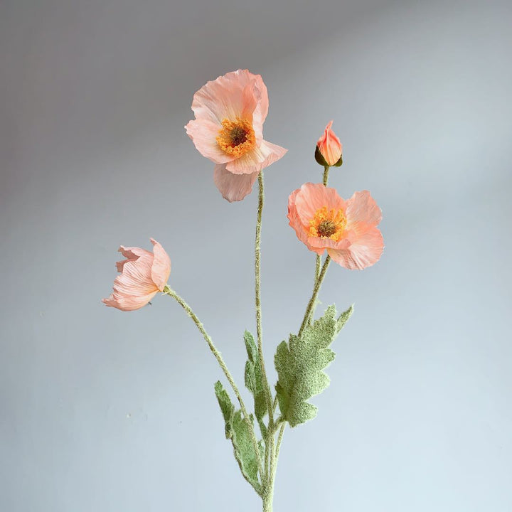 Lifelike Poppy Flower Stem