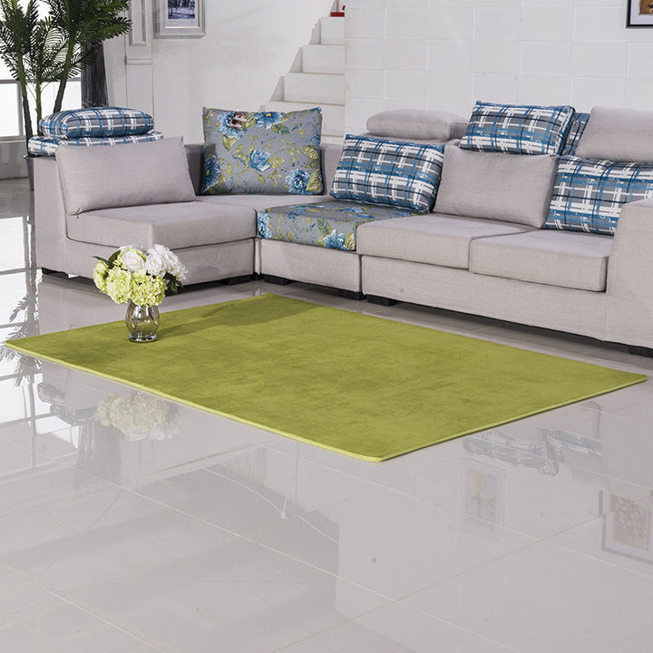 Stornfield | Casual Living Room Rug in Green and Pink Solid Color Pet-Friendly Polyester Rug