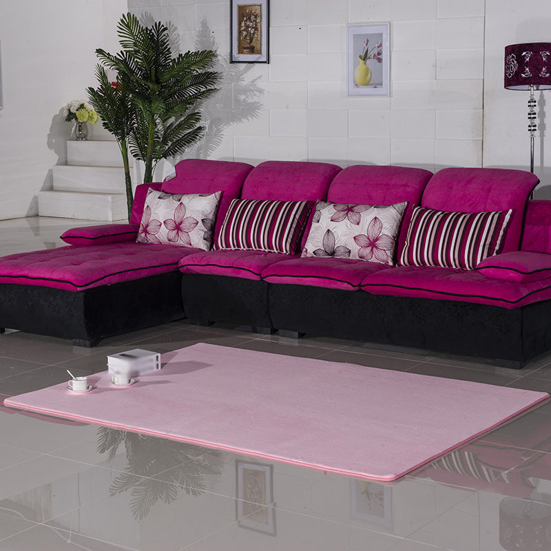 Stornfield | Casual Living Room Rug in Green and Pink Solid Color Pet-Friendly Polyester Rug