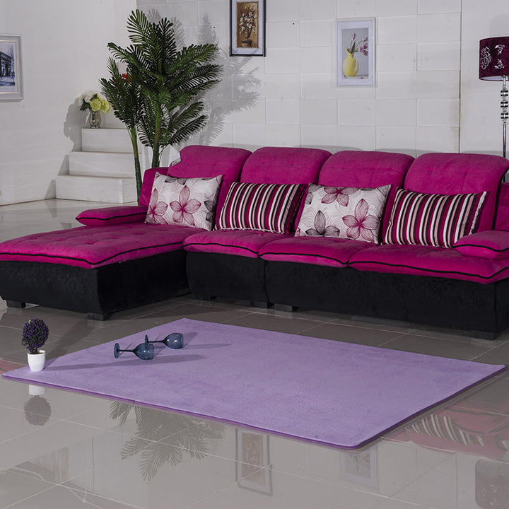 Stornfield | Casual Living Room Rug in Green and Pink Solid Color Pet-Friendly Polyester Rug