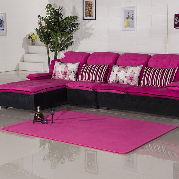 Stornfield | Casual Living Room Rug in Green and Pink Solid Color Pet-Friendly Polyester Rug