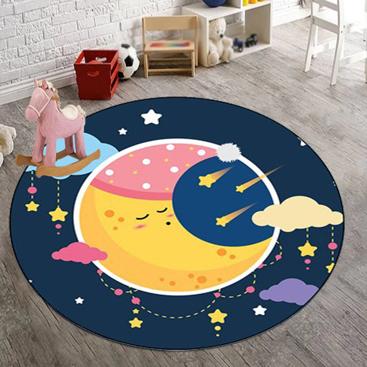 Stornfield | Blue Children's Bedroom Rug Polyester Fairy Tale Moon Stars Pattern Rug
Non-slip rug