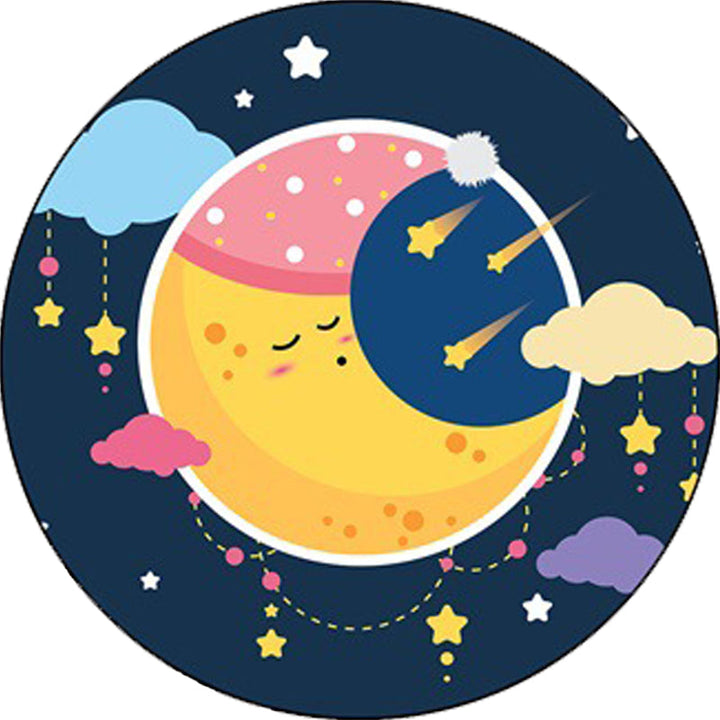 Stornfield | Blue Children's Bedroom Rug Polyester Fairy Tale Moon Stars Pattern Rug
Non-slip rug