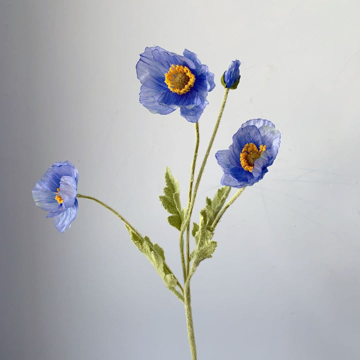 Lifelike Silk Poppy Flower Stem