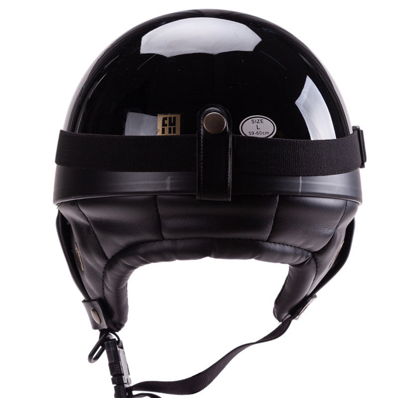 Vintage-Style Open-Face Motorcycle Helmet with Goggles Stornfield