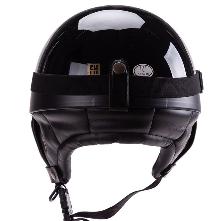 Vintage-Style Open-Face Motorcycle Helmet with Goggles Stornfield