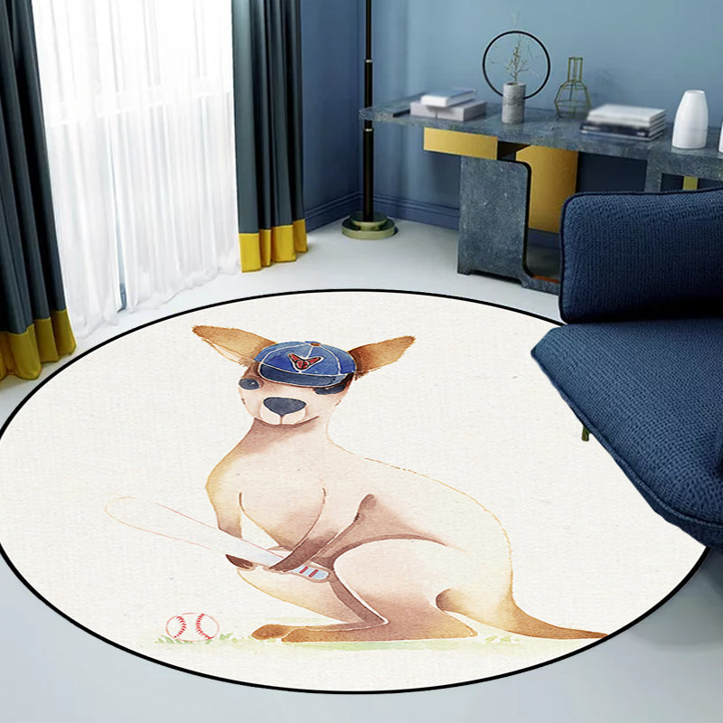 Stornfield | White rug for children's room Kids animal rug Bear dog panda pattern Polyester rug Non-slip