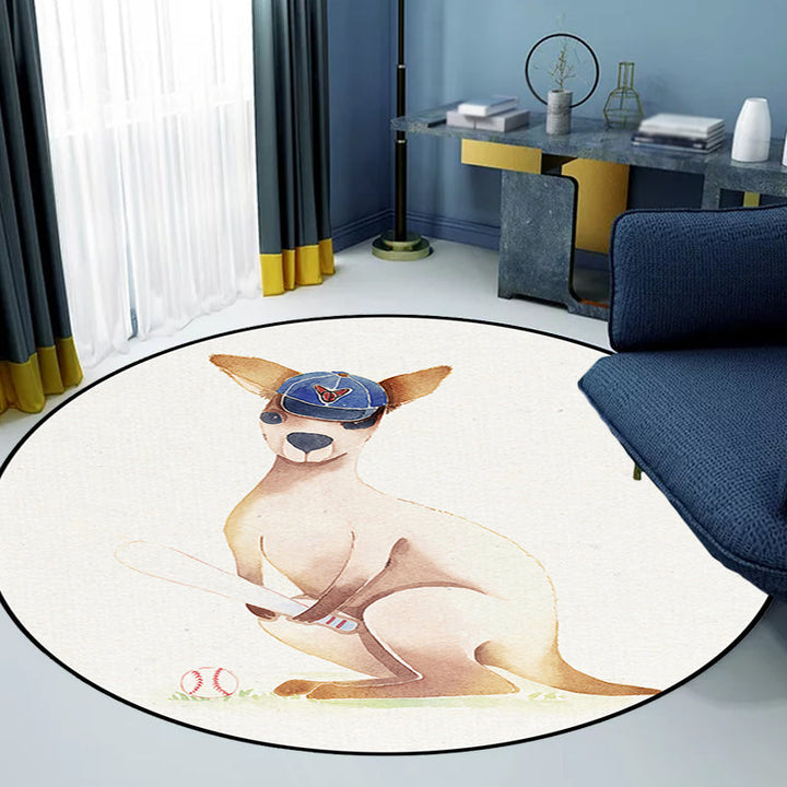 Stornfield | White rug for children's room Kids animal rug Bear dog panda pattern Polyester rug Non-slip